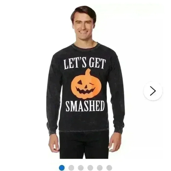 Spirit Halloween Let's get smashed long sleeve tshirt size small washedout black - Picture 1 of 4
